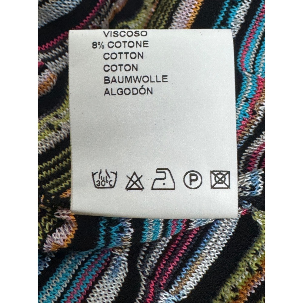 M Missoni Y2K Vintage Knit Cardigan Duster Multi-Color Wave Tie Front Size 4 NEW - Picture 11 of 12